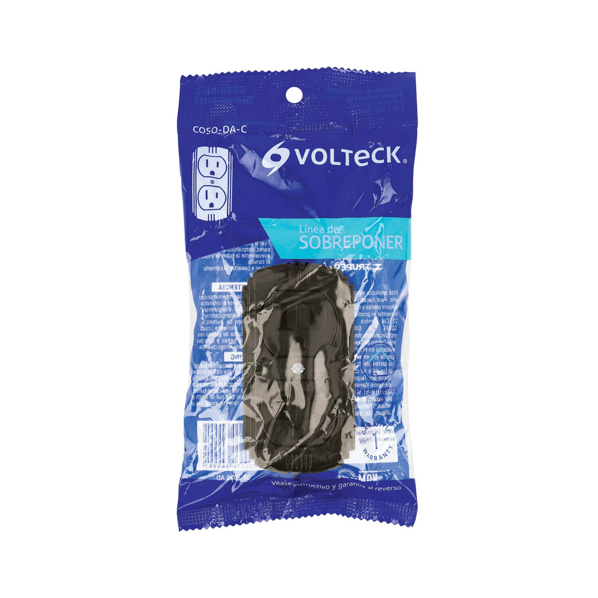 Contacto de Sobreponer Dúplex 2 Polos+ Tierra, Café, Volteck