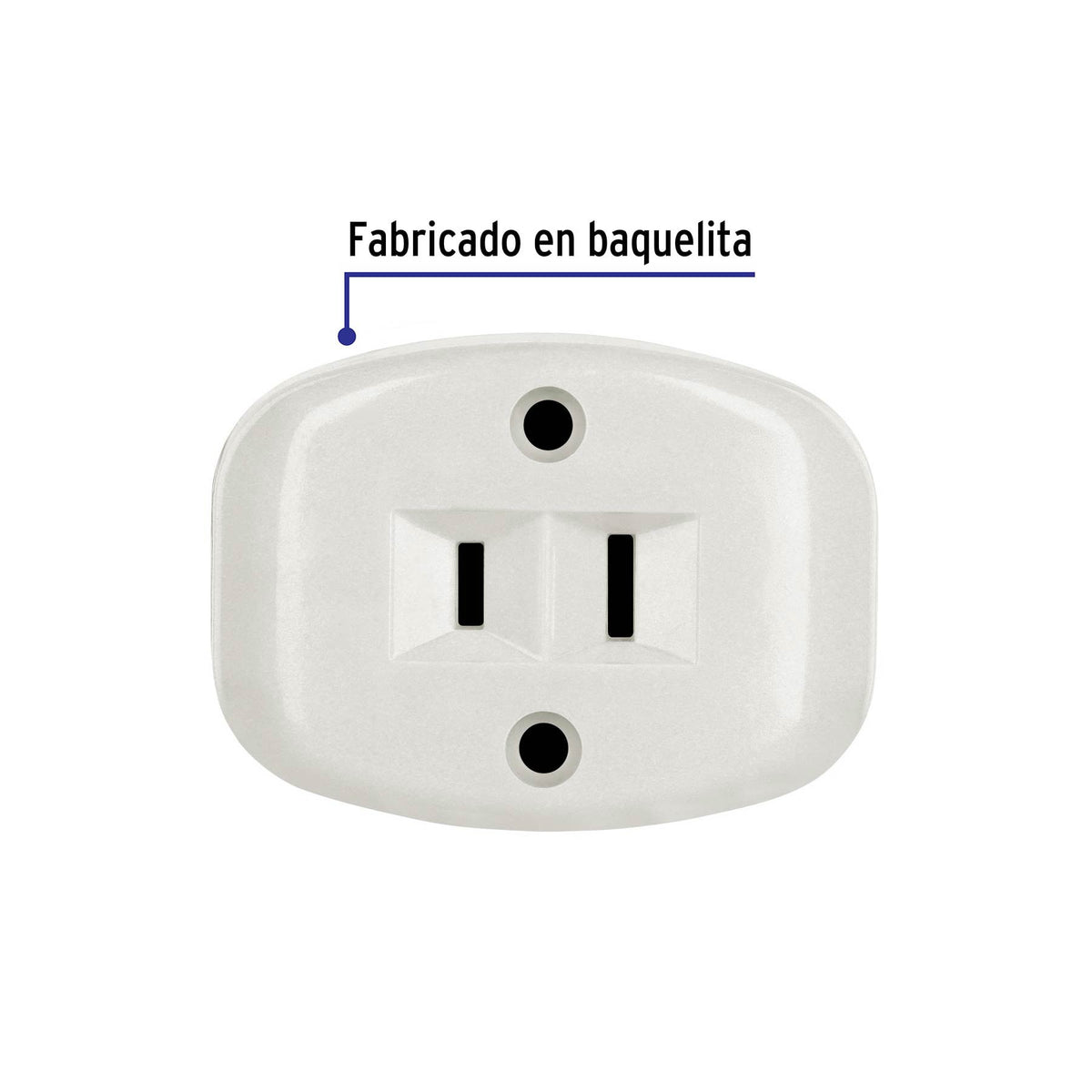 Contacto de Sobreponer Sencillo sin Tierra, Volteck