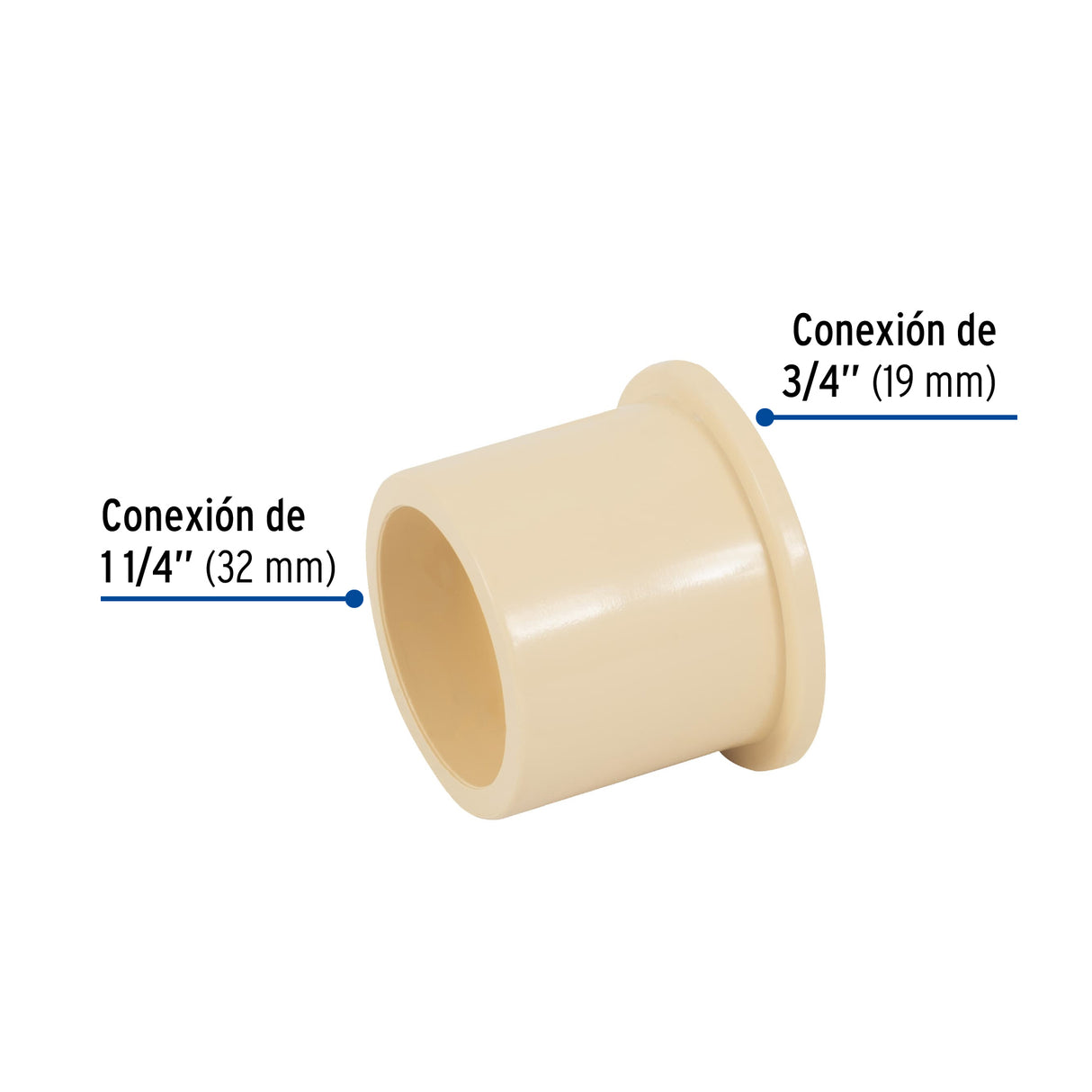 Reducción Bushing de CPVC 1-1/4' X 3/4', Foset
