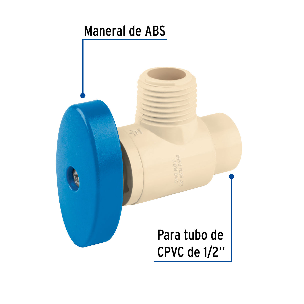 Llave Angular de CPVC de 1/2' X 1/2', Foset