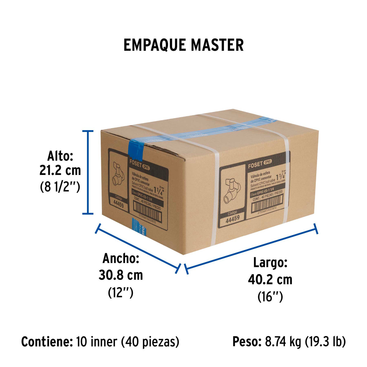 Válvula de Esfera CPVC, 1-1/4', Foset