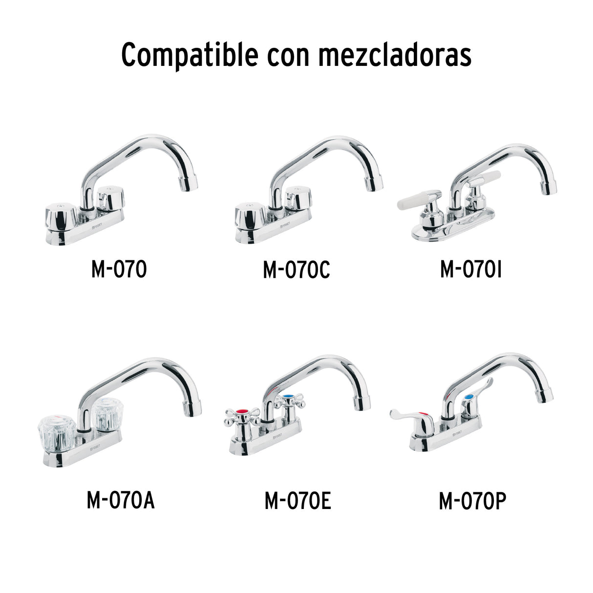 Cuello Largo para Mezcladora de Lavabo, Cromo, Basic