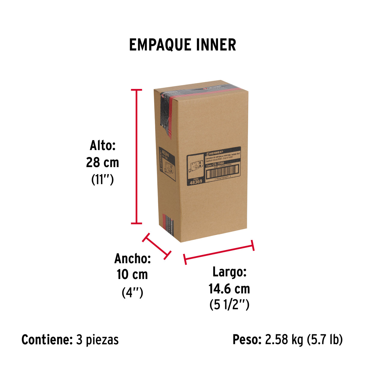 Cerradura Sobreponer Der Instala-fácil, Tradicional, Negro