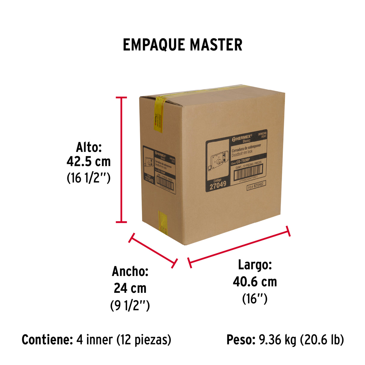 Cerradura Sobreponer Der Instala-fácil, Blíster, Basic