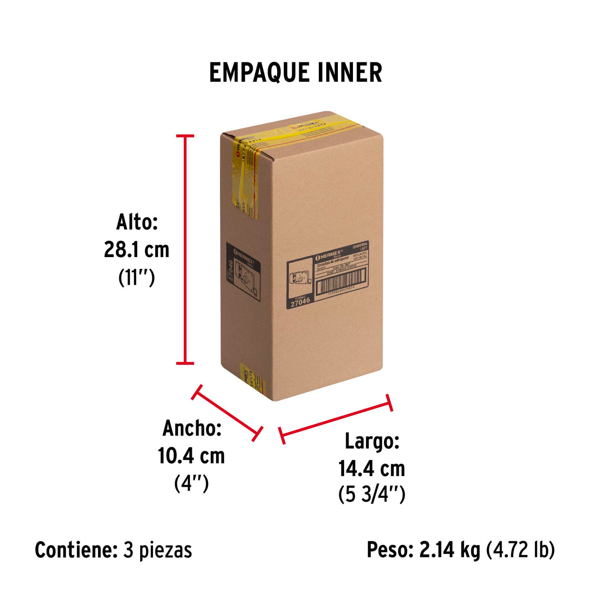 Cerradura Sobreponer Izq Instala-fácil, Caja, Hermex Basic