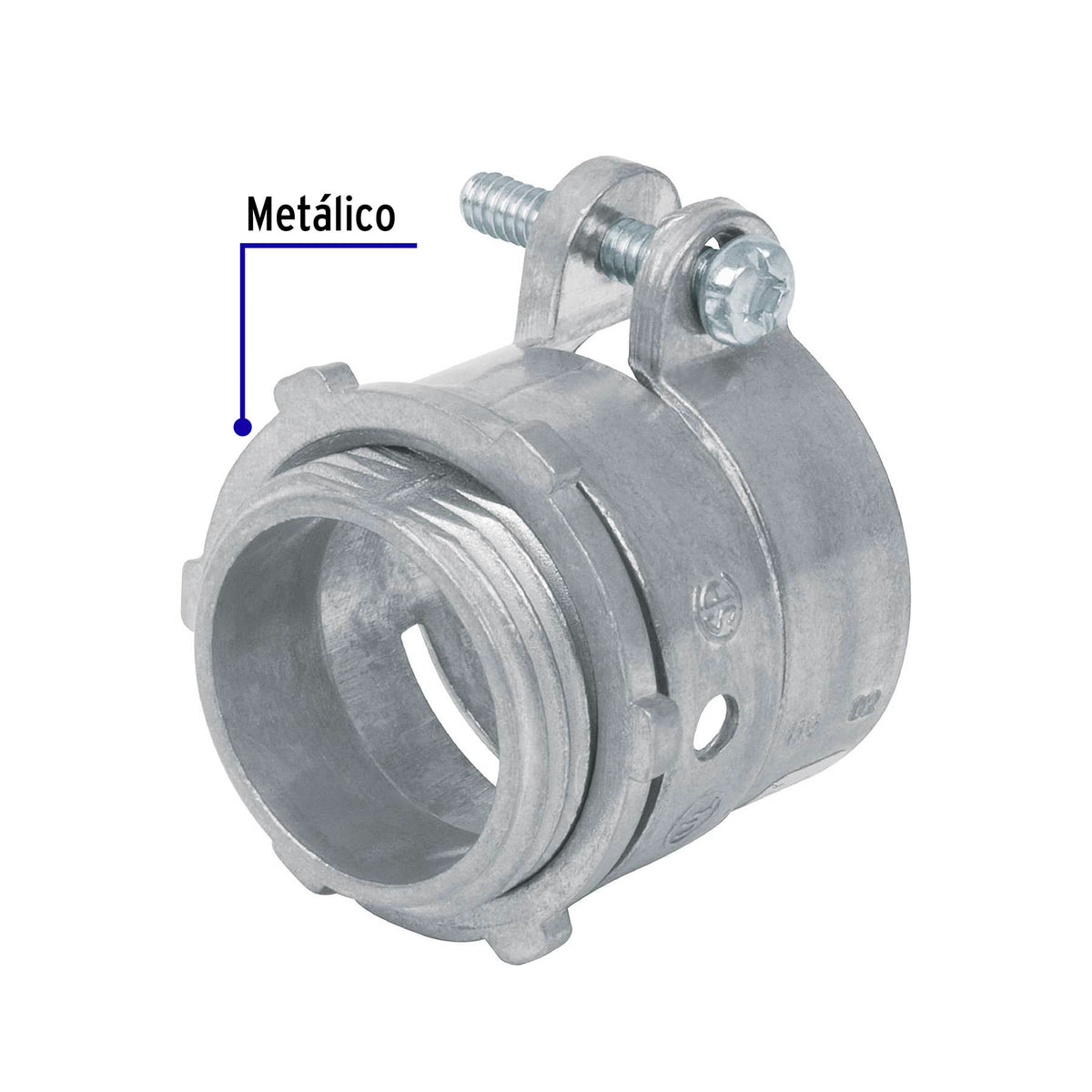 Conector Recto 1' para Tubo Flexible Metálico, Volteck