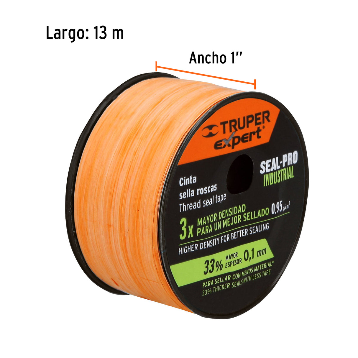 Cinta Sella Roscas 1' X 13M, Seal Pro Industrial, Expert