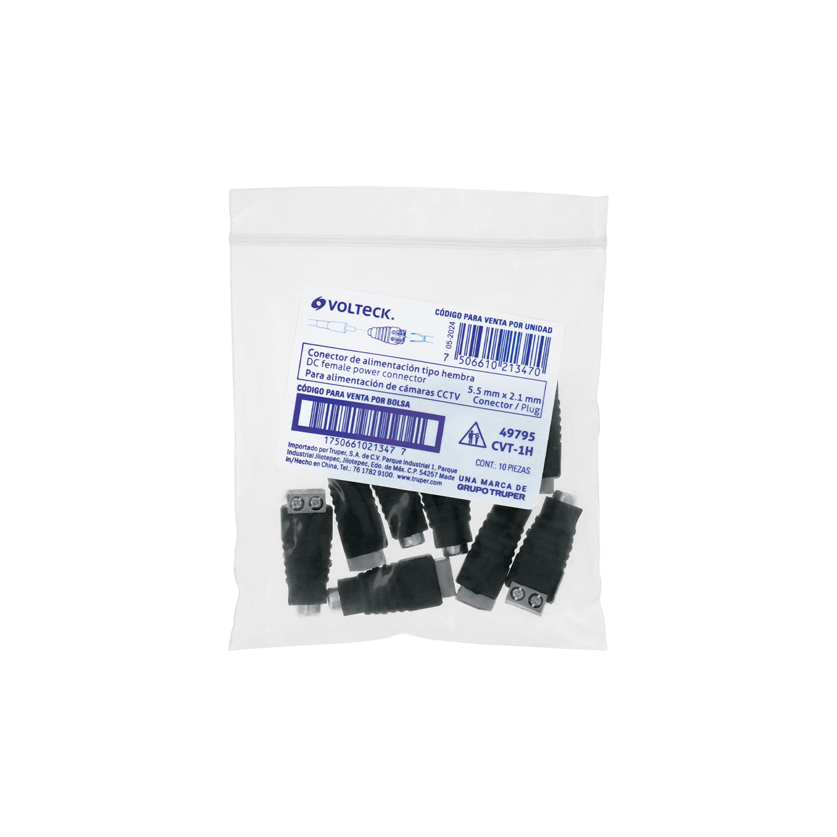 Conector de Energía para Cctv Tipo Hembra, Volteck