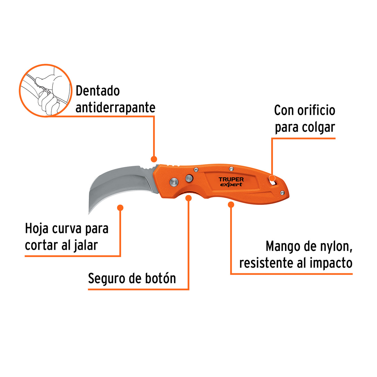 Cuchillo Abatible 7' para Linóleo con Mango de Nylon, Expert