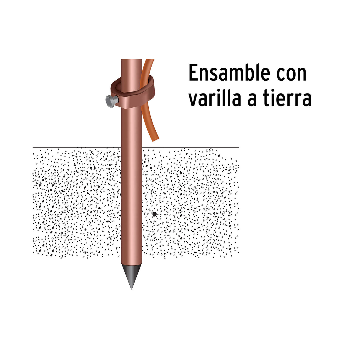 Conector para Varilla a Tierra, Volteck