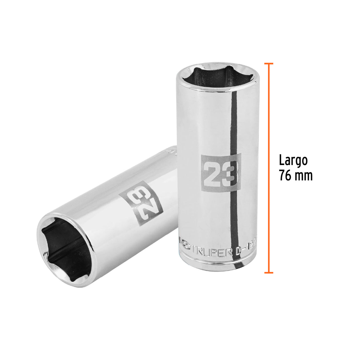 Dado Largo de 23 mm, 6 Puntas, Cuadro 1/2', Truper