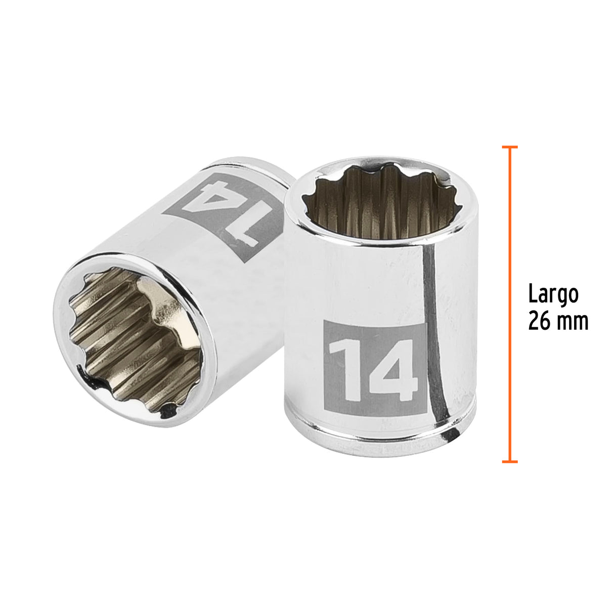 Dado de 14 mm, 12 Puntas, Cuadro 1/4', Truper