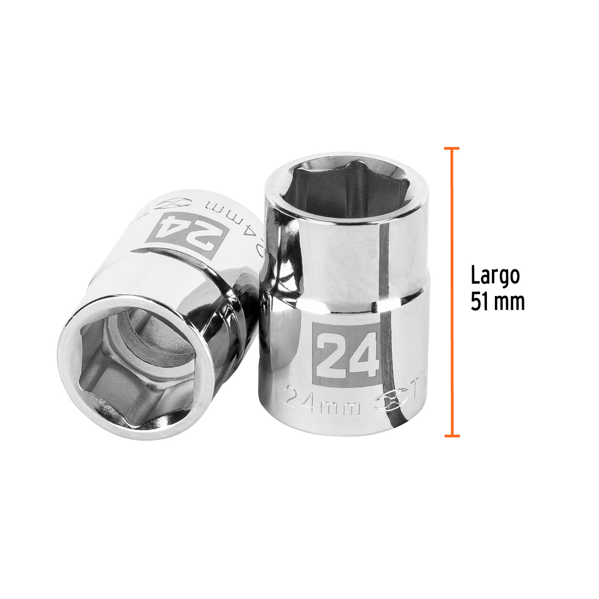 Dado de 24 mm, 6 Puntas, Cuadro 3/4', Truper