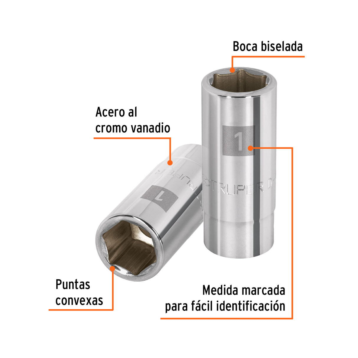 Dado Largo de 1', 6 Puntas, Cuadro 3/4', Truper