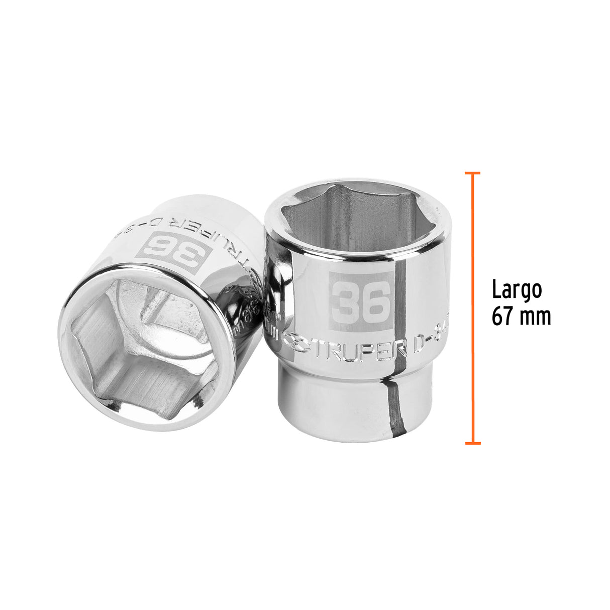 Dado de 36 mm, 6 Puntas, Cuadro 3/4', Truper