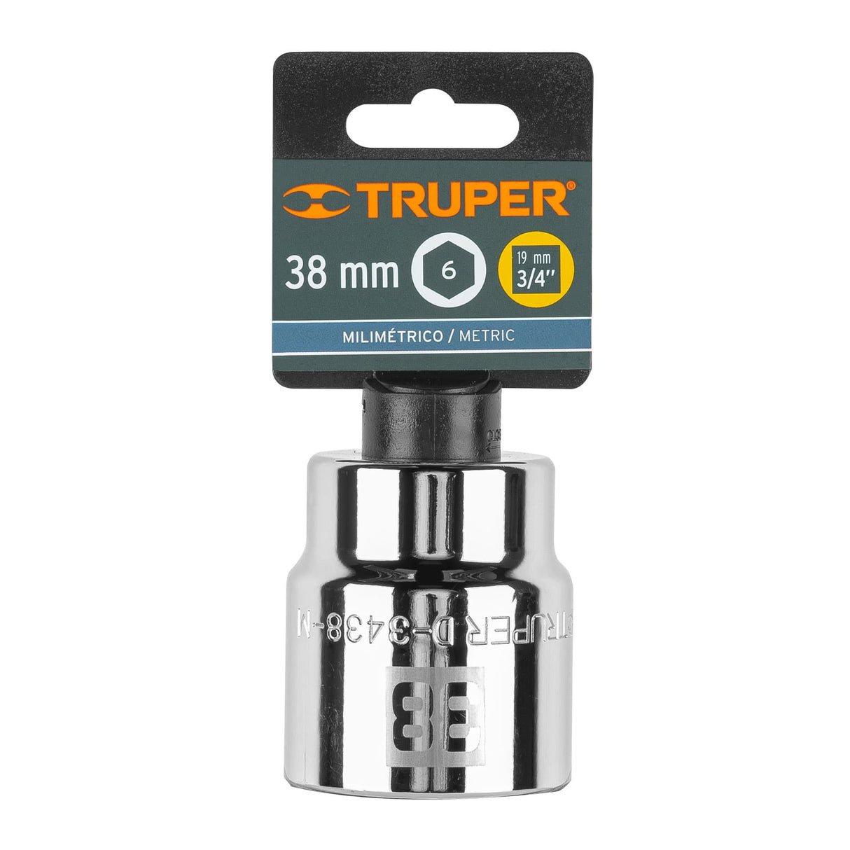 Dado de 38 mm, 6 Puntas, Cuadro 3/4', Truper