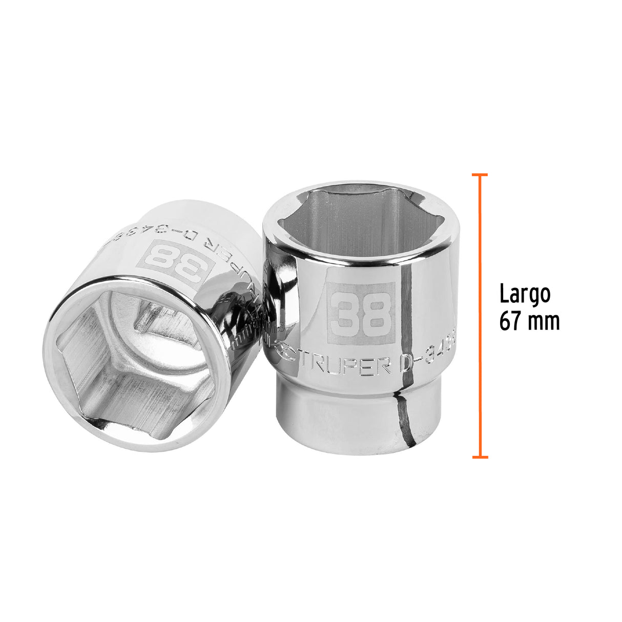 Dado de 38 mm, 6 Puntas, Cuadro 3/4', Truper