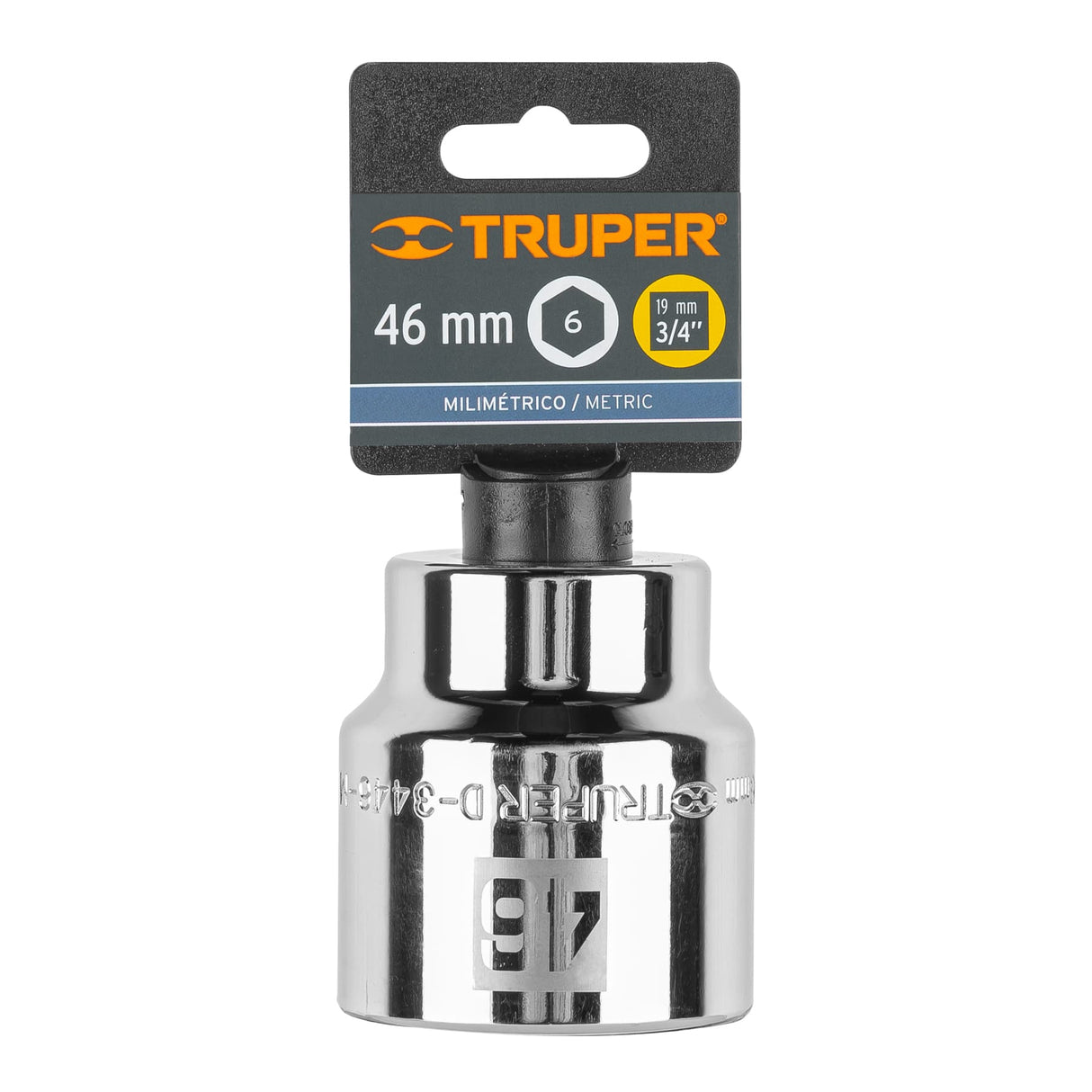 Dado de 46 mm, 6 Puntas, Cuadro 3/4', Truper