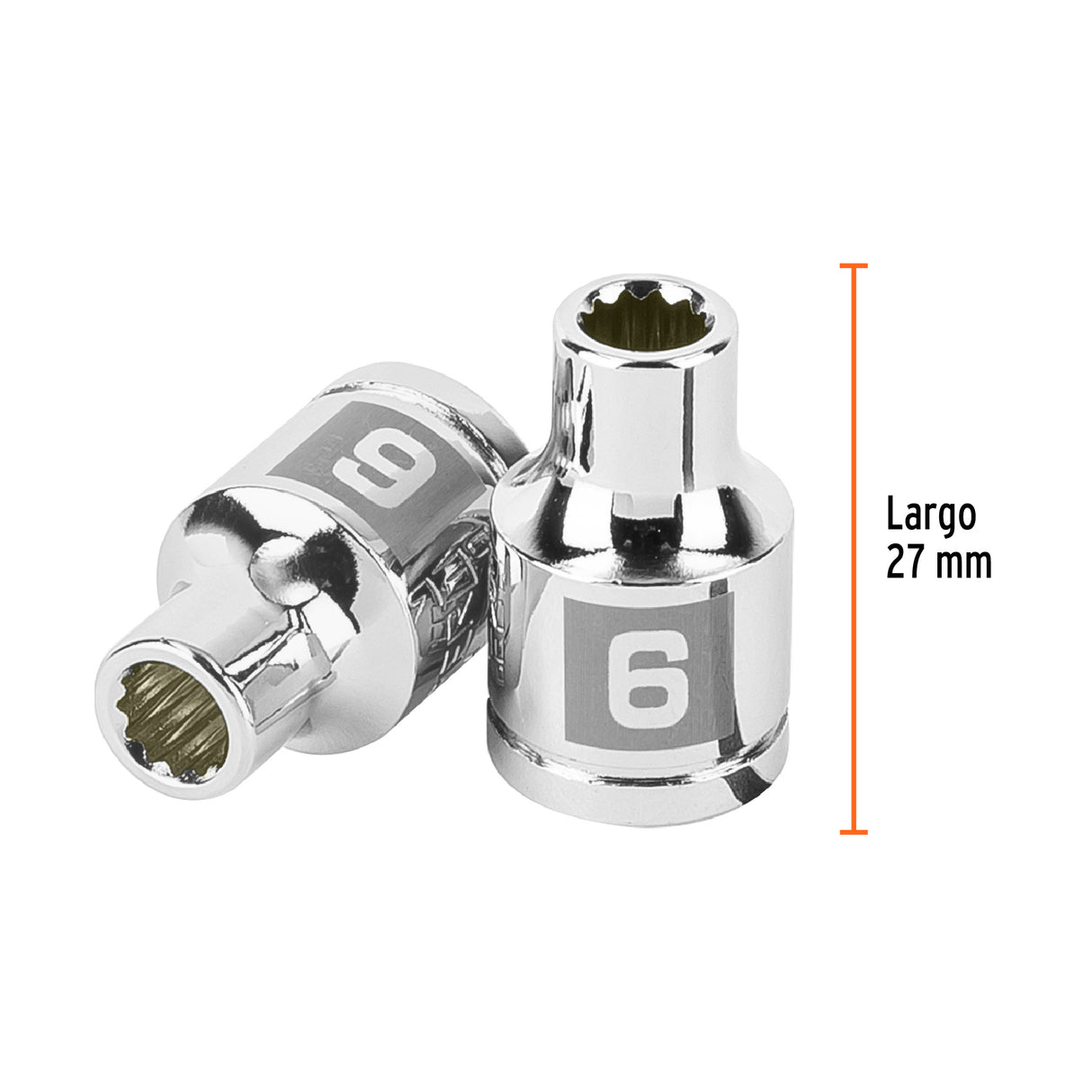 Dado de 6 mm, 12 Puntas, Cuadro 3/8', Truper