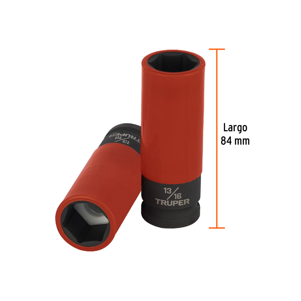 Dado Largo Impacto Prot. Plást. 13/16', 6 Puntas, Cuadro 1/2'