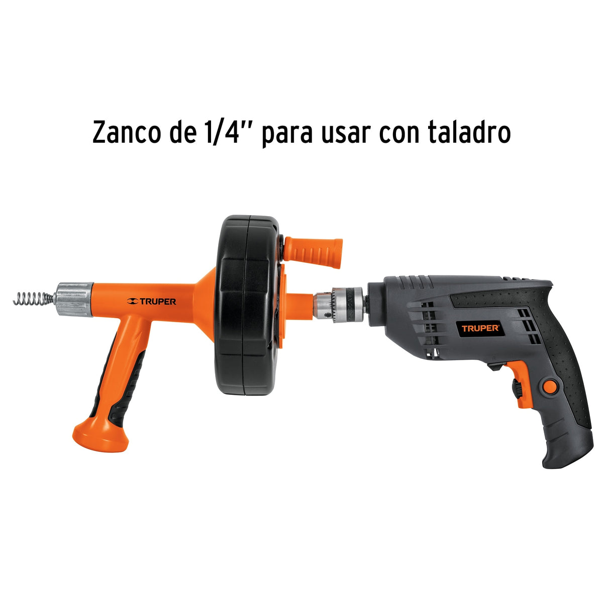 Destapacaños de 7.6 m para Taladro, con Mango, Truper