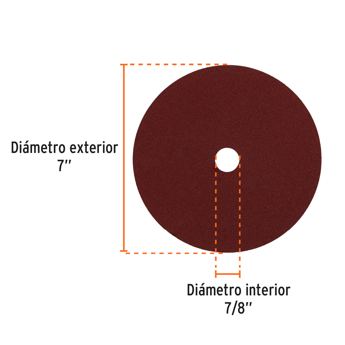 Disco de Lija de 7' con Respaldo de Fibra, Grano 80, Truper
