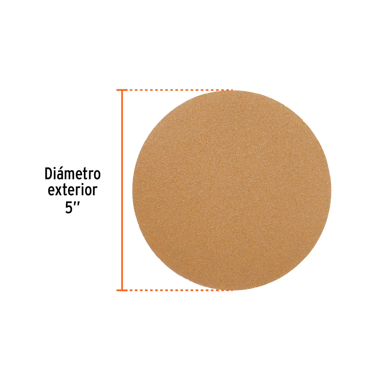 Paquete con 5 Discos de Lija 5' Grano 100, Ciegos, Truper