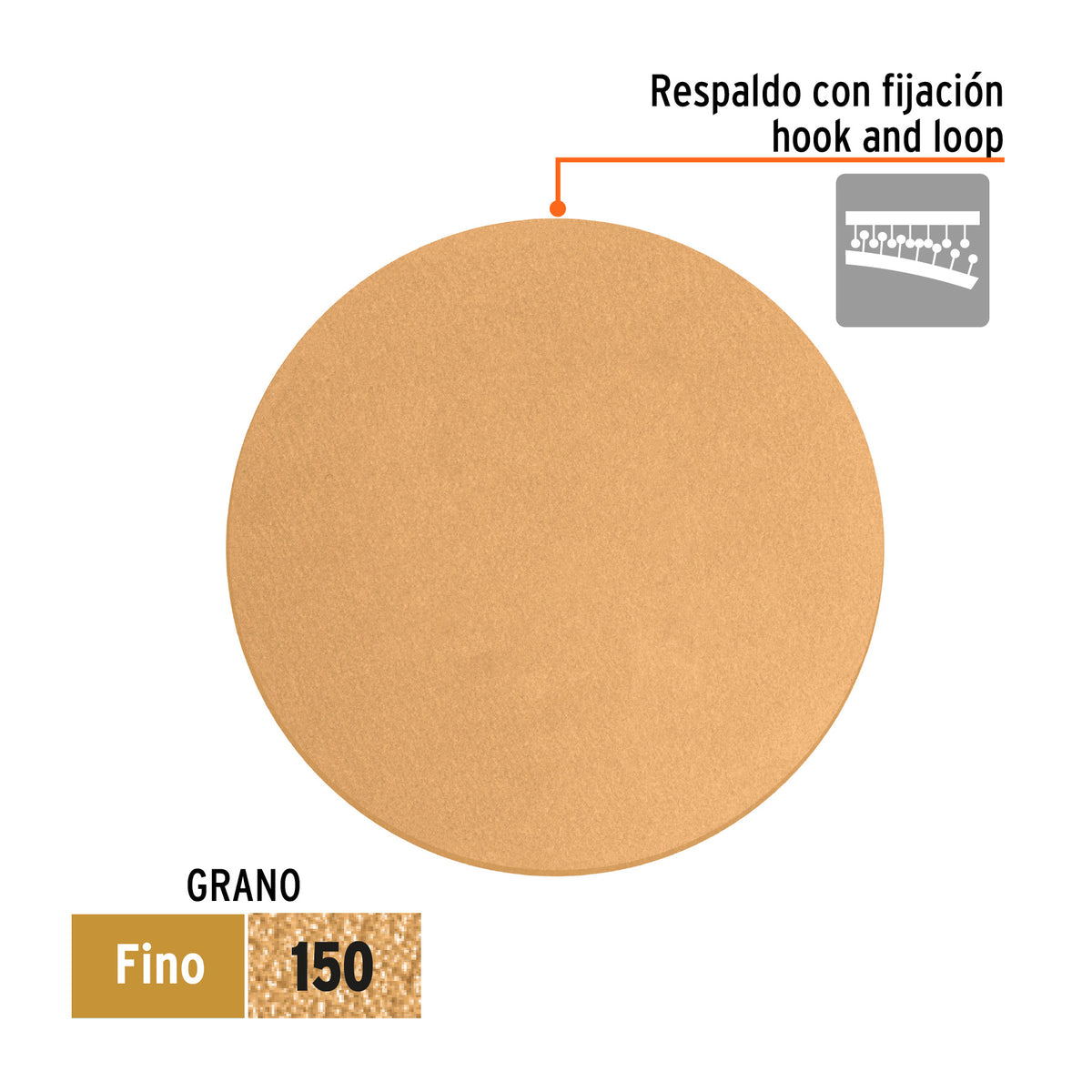 Paquete con 5 Discos de Lija 5' Grano 150, Ciegos, Truper