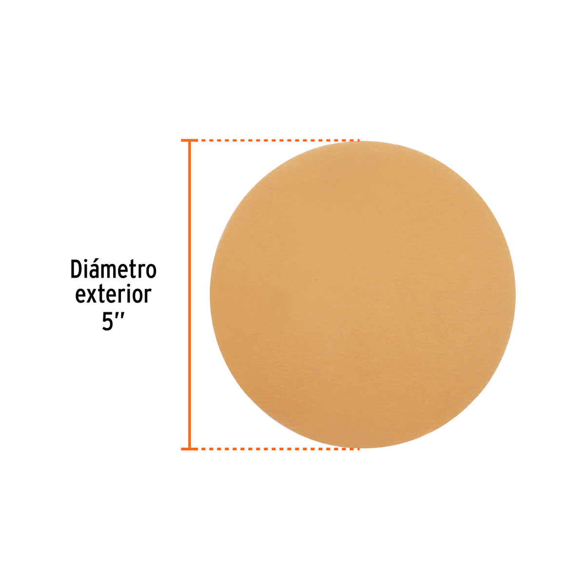 Paquete con 5 Discos de Lija 5' Grano 320, Ciegos, Truper