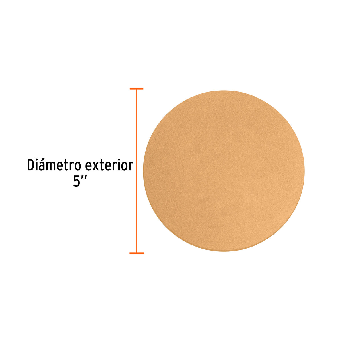 Paquete con 5 Discos de Lija 5' Grano 400, Ciegos, Truper