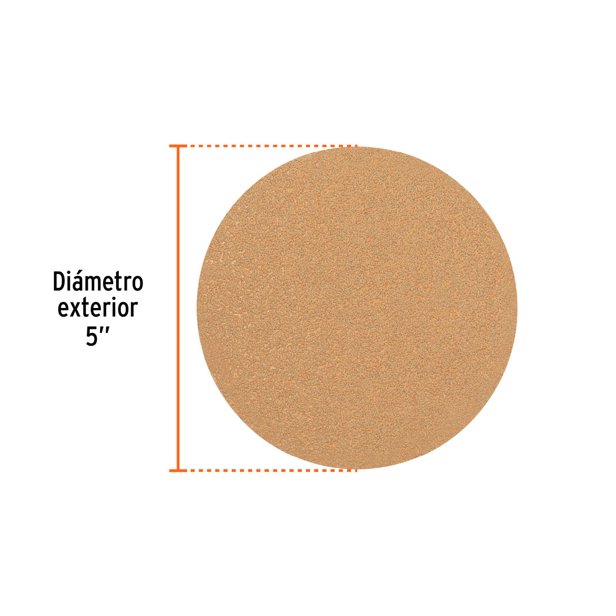 Paquete con 5 Discos de Lija 5' Grano 40, Ciegos, Truper