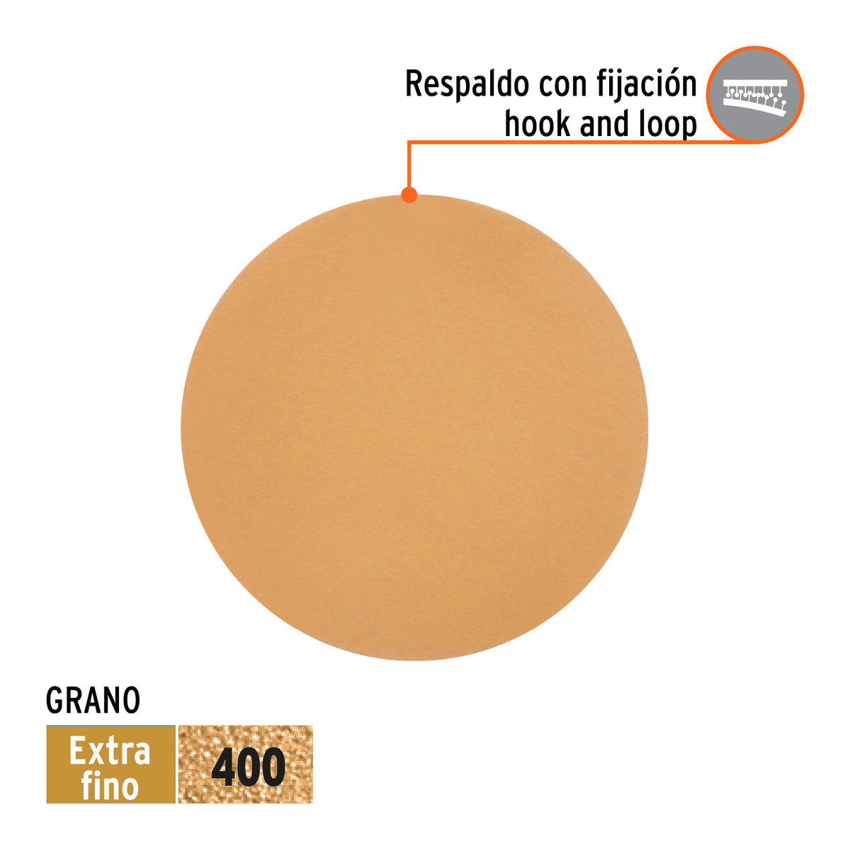 Paquete con 5 Discos de Lija 6' Grano 400, Ciegos, Truper