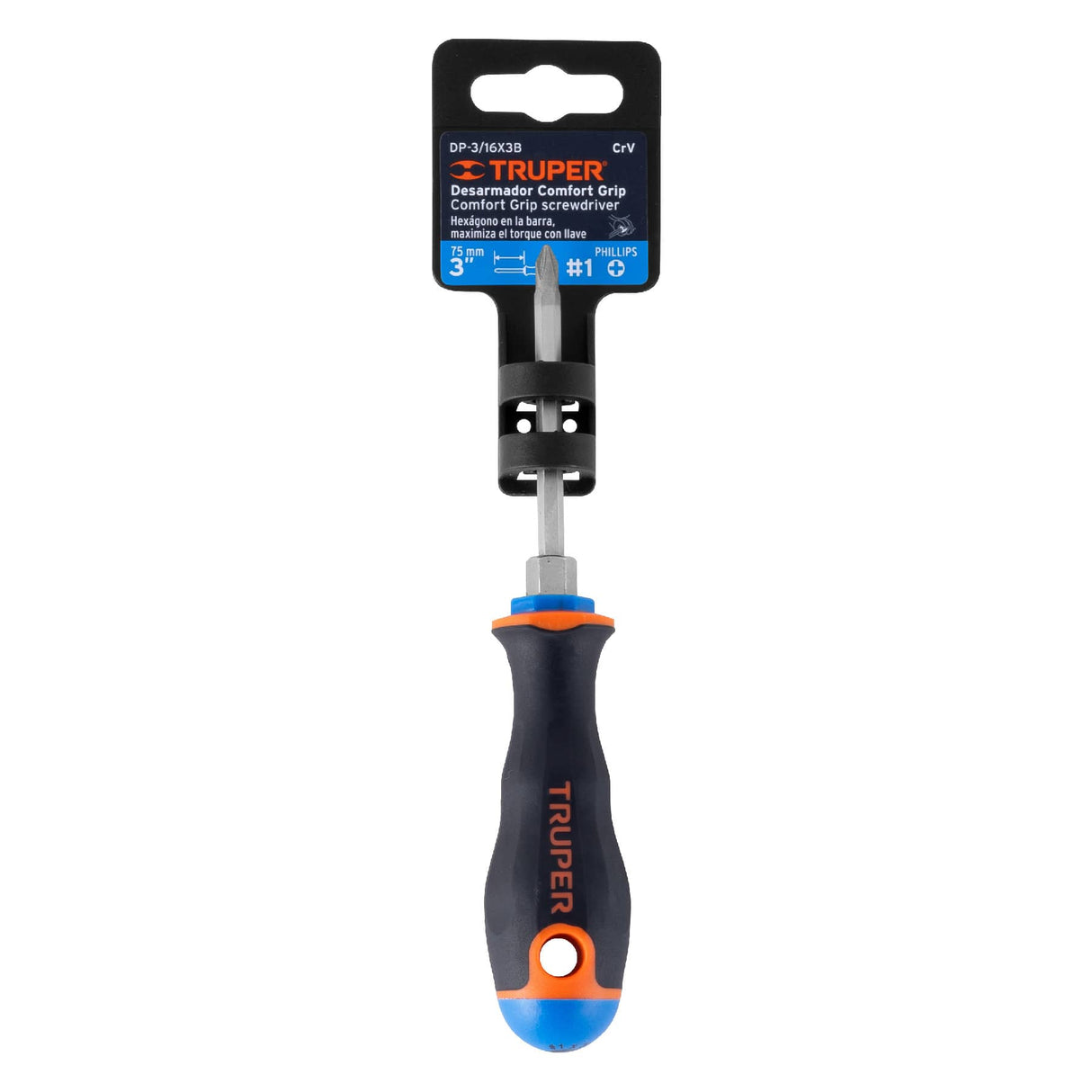 Desarmador de Cruz 3/16' X 3' Mango Comfort Grip, Truper