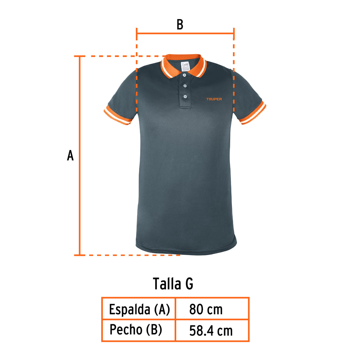 Playera Polo Performance para Hombre, Gris, g, Truper