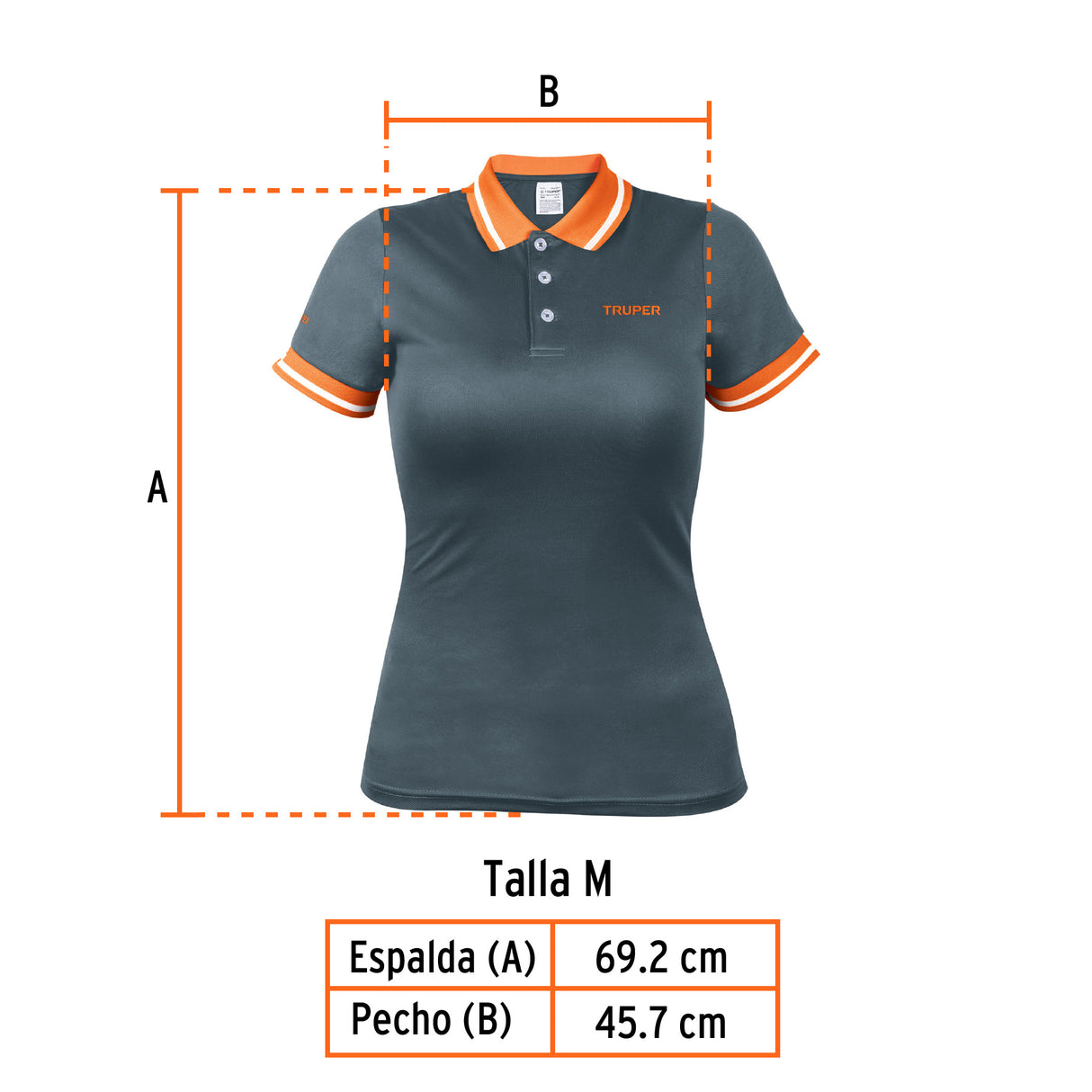 Playera Polo Performance para Mujer, Gris, m, Truper