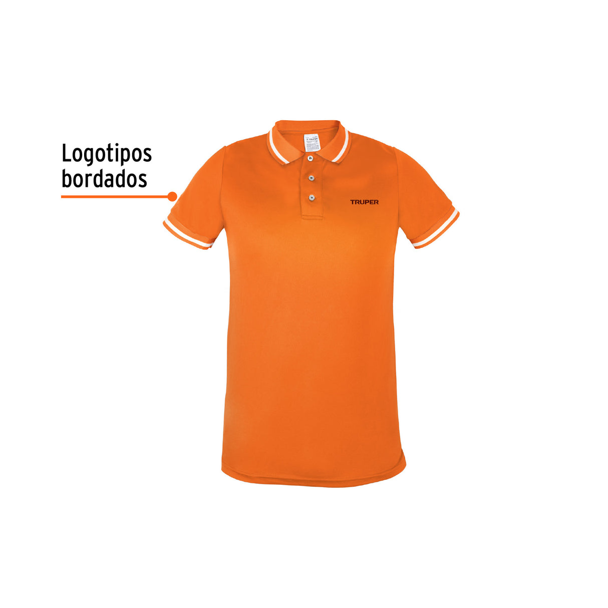 Playera Polo Performance para Hombre, Naranja, Ch, Truper