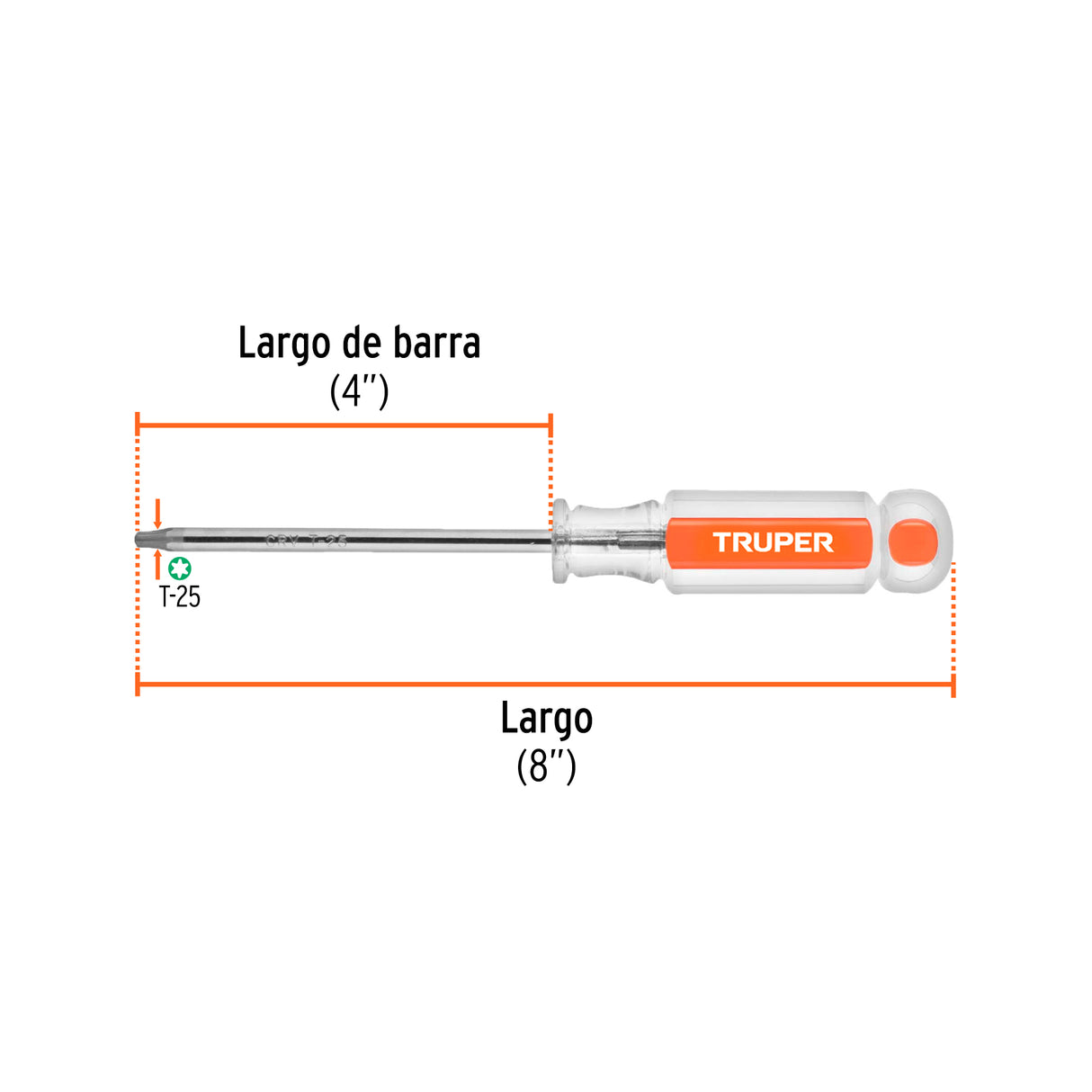 Desarmador Punta Torx T 25 Mango de Acetato, Truper