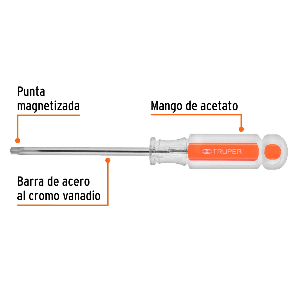 Desarmador Punta Torx T 30 Mango de Acetato, Truper