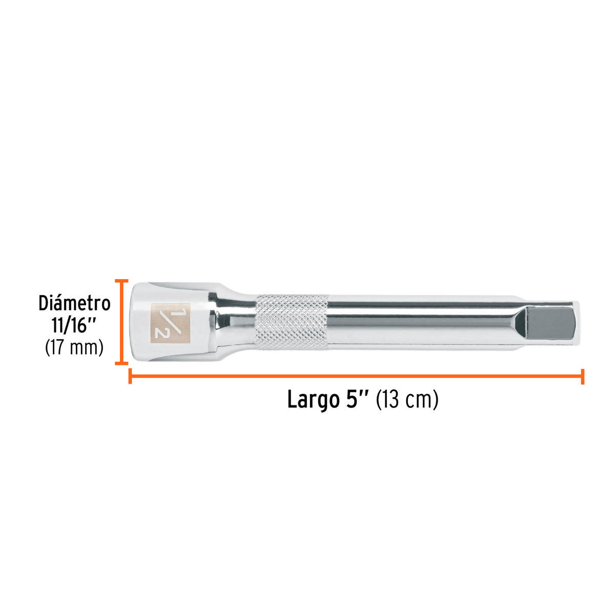 Extensión Cuadro 1/2' para Matraca, Largo 5', Truper