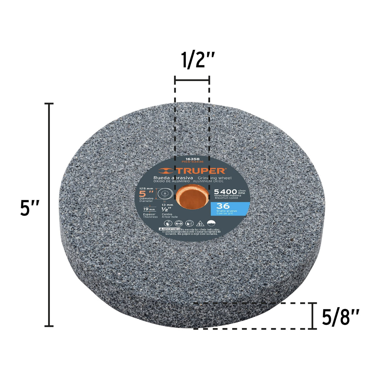 Esmeril de Banco de 5' de 1/6 HP (120 W), Pretul