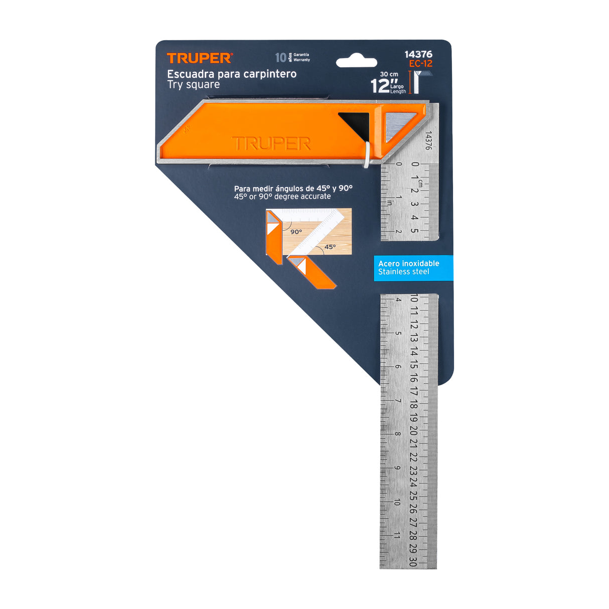 Escuadra 12' para Carpintero con Mango 100% de Aluminio