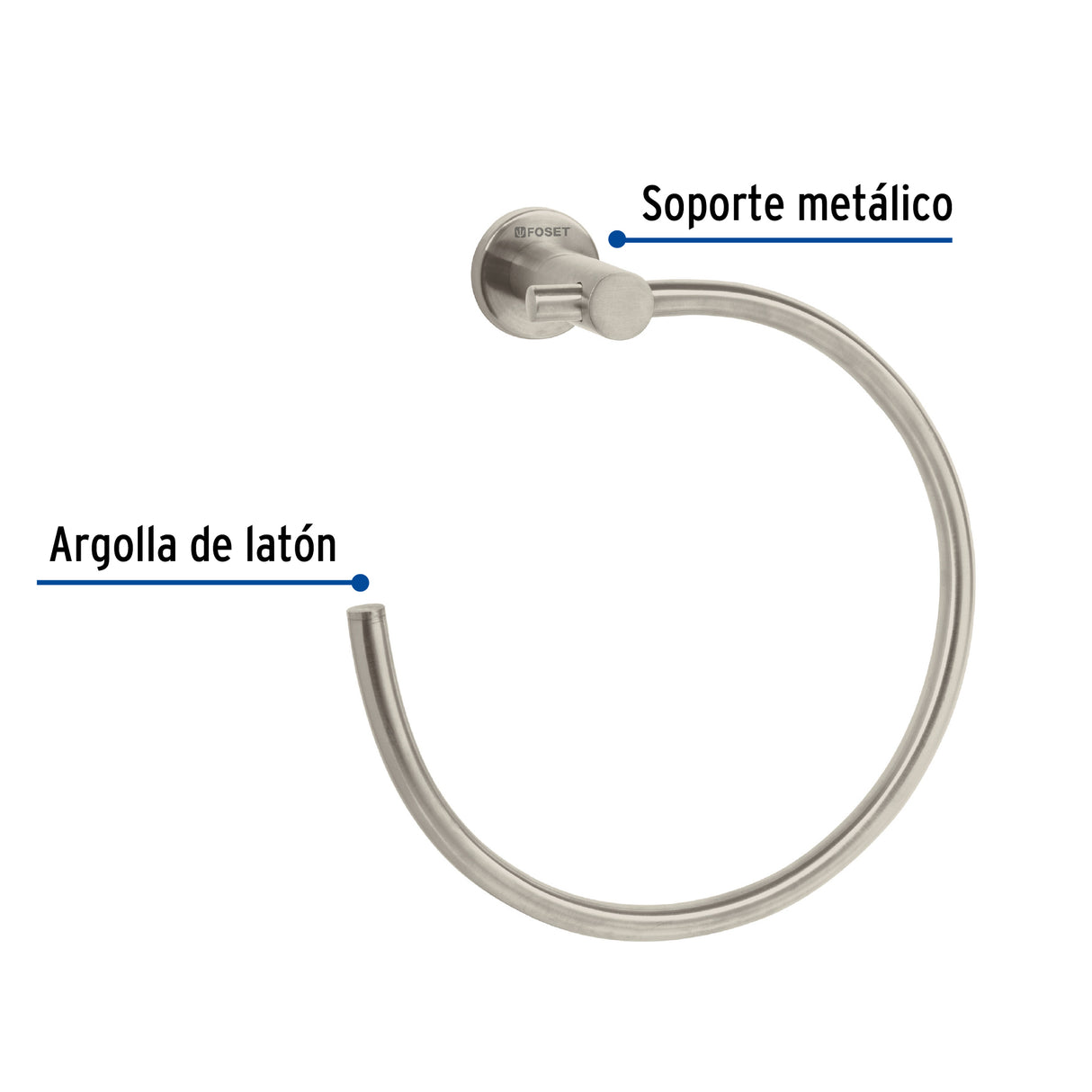 Toallero Metálico de Argolla Acabado Satín, Foset Element
