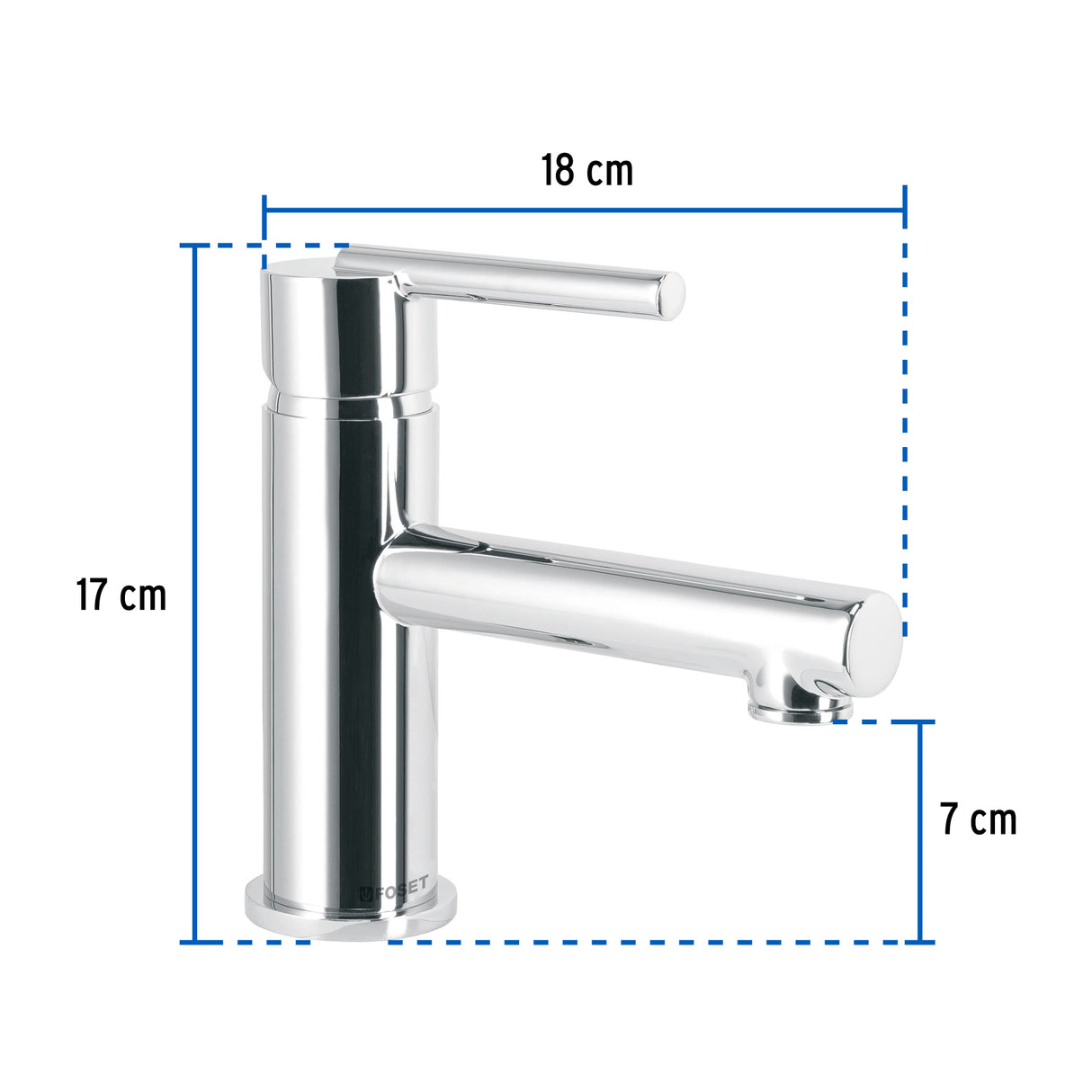 Monomando Corto Cromo para Lavabo, Foset Element