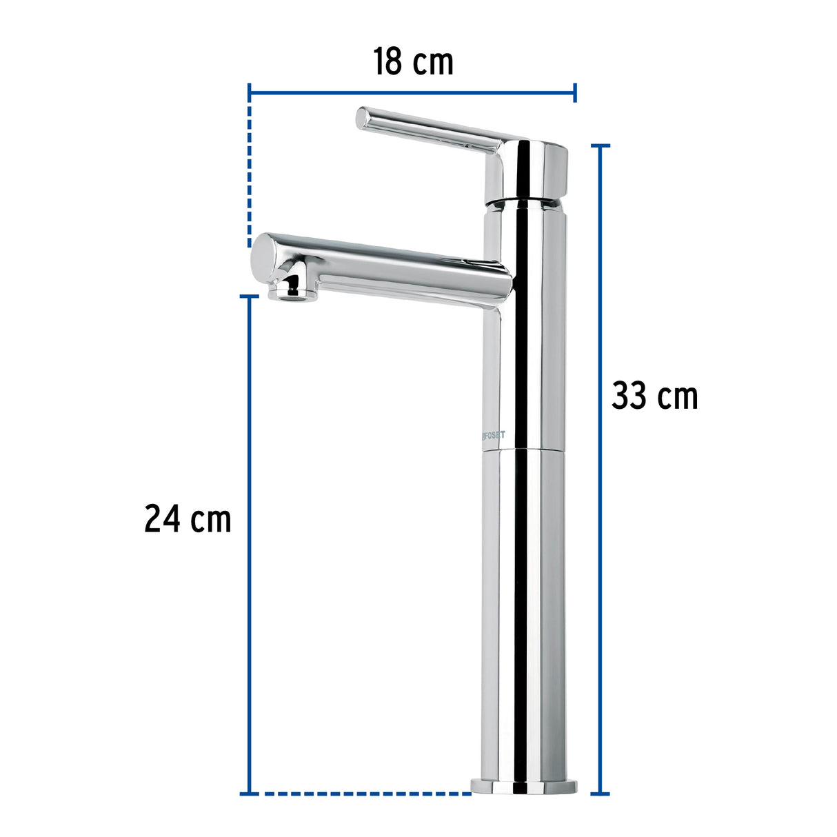 Monomando Alto Cromo para Lavabo, Foset Element