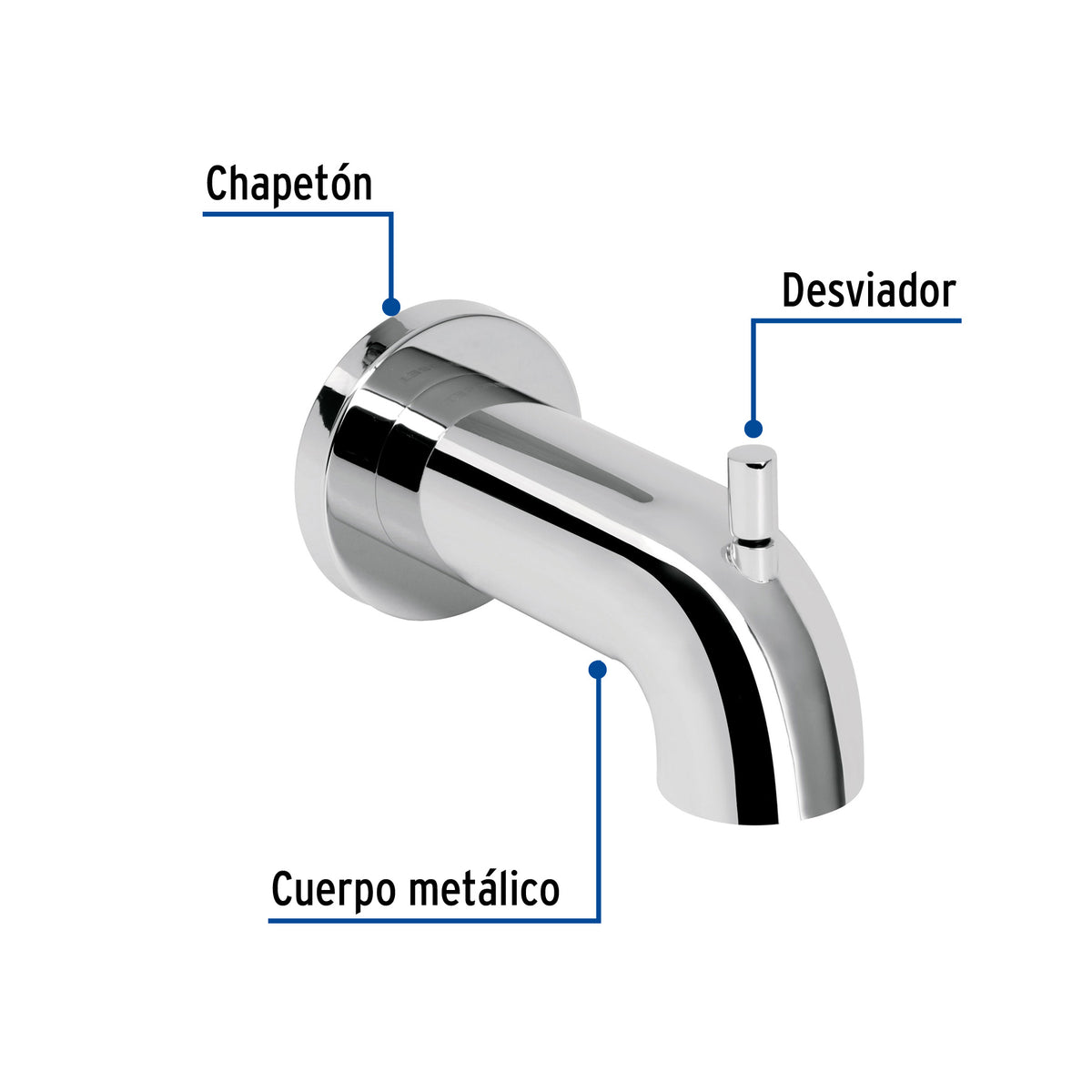 Salida de Tina con Desviador, Cromo, Foset Element