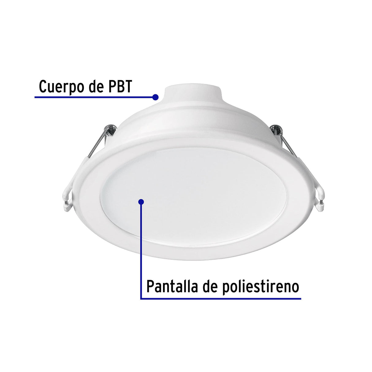 Luminario LED Empotrable 7 W 6500 K, Redondo, Volteck Basic