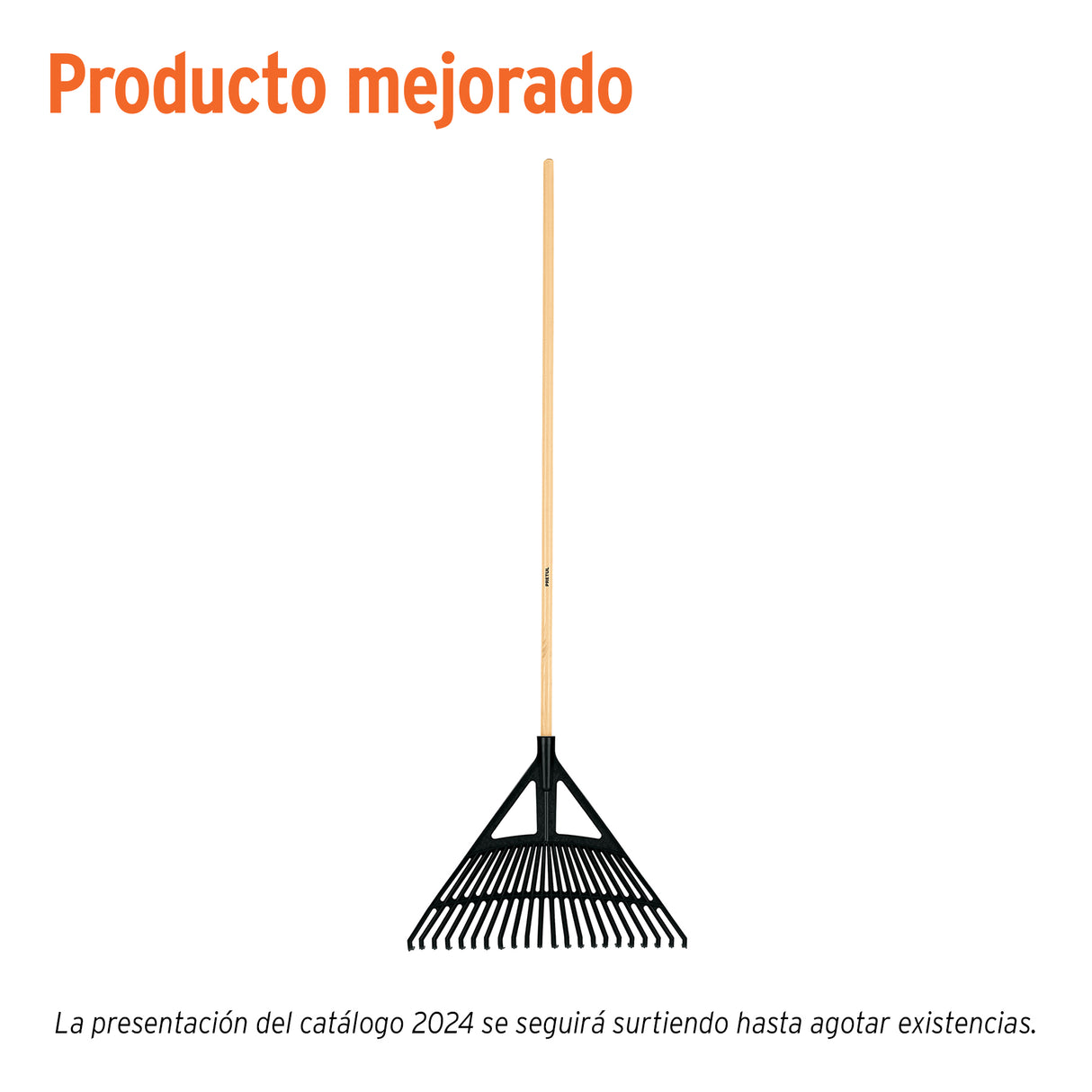 Escoba Plástica para Jardín, Flex. 22 Dientes, Mango 48', Pretul