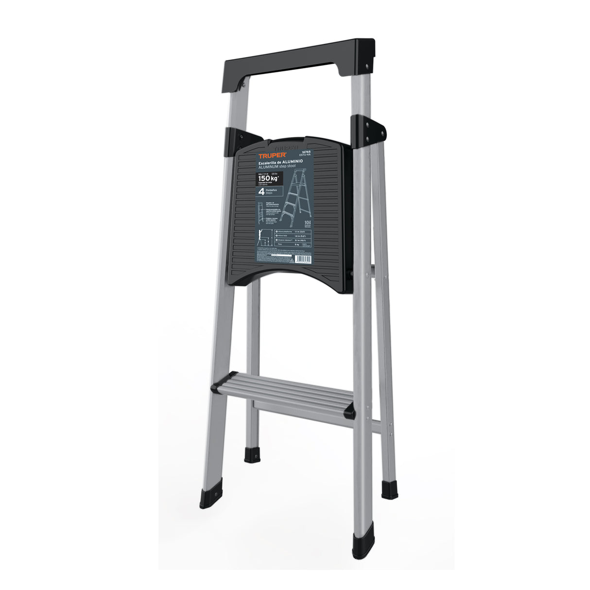 Escalera Tubular Plegable, 2 Peldaños, Aluminio, Truper