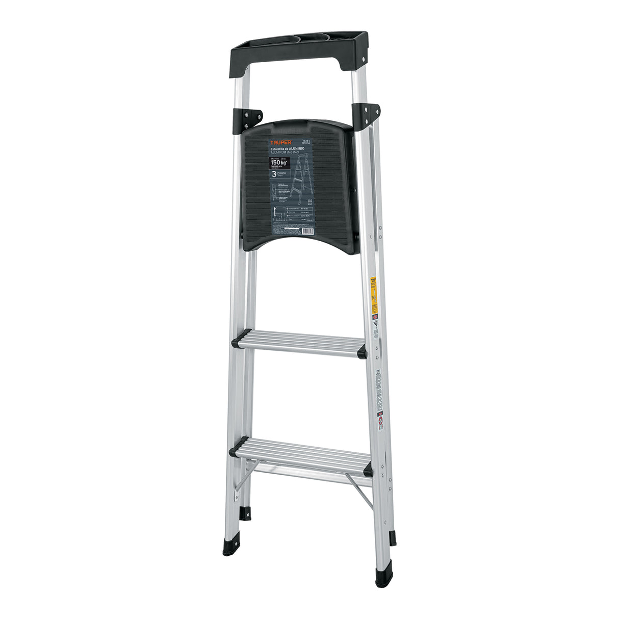 Escalera Tubular Plegable, 3 Peldaños, Aluminio, Truper