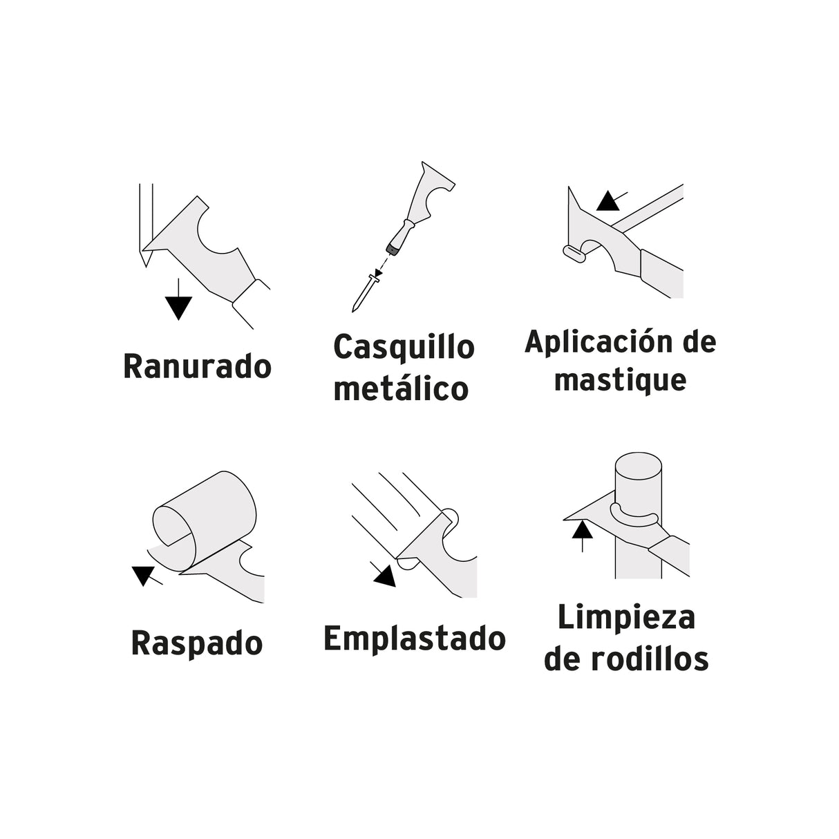 Espátula 2-1/2' de 6 Usos, Acero Inoxidable, Comfort Grip